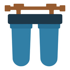 double water filter flat color vector illustration template design