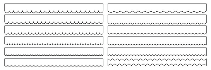 Scalloped and Zigzag Border. Decorative Edge Strips Collection.
