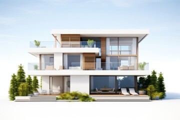 Two floors house architecture building villa.