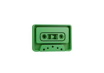Fototapeta premium Retro green cassette tape icon with play button for nostalgic music and audio content
