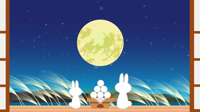 秋のお月見背景