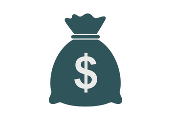 Money Bag Icon Finance, Wealth, and Investment Symbolism - Vector Graphic