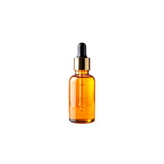 Fototapeta premium An isolated glass bottle with citrus fruit juice, orange, and lemon, and a health care product on a white background