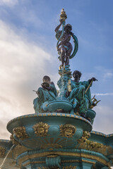 Fototapeta premium Famous Ross Fountain in Princes Street Gardens in Edinburgh city, UK