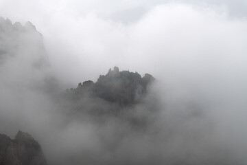 misty mountain peak