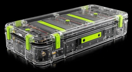 Fototapeta premium Transparent, green-accented device case