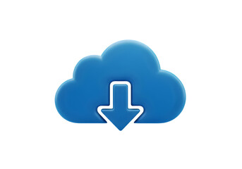 Obraz premium Cloud download icon representing data transfer, storage, and online accessibility for modern projects
