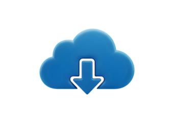 Cloud download icon representing data transfer, storage, and online accessibility for modern projects