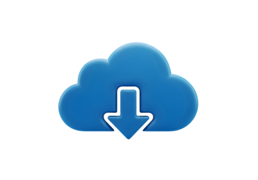 Cloud download icon representing data transfer, storage, and online accessibility for modern projects