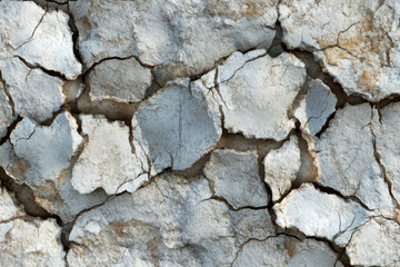 Cracks on White Stone Wall