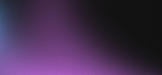 Abstract grainy background with glowing noise texture and smooth blue black purple gradient for web banner