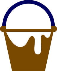 Vector illustration of a Paint bucket in white. colored paint bucket illustration. Element of construction tools for mobile concept and web apps. Detailed paint bucket