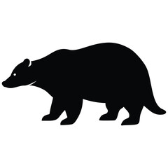 Obraz premium Badger silhouette vector illustration.