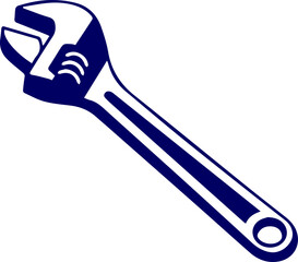 Vector of adjustable wrench. Wrench Icon Flat Design. Vector illustration of A wrench and an adjustable wrench lying down, suggesting home improvement, diy projects, and skilled trades
