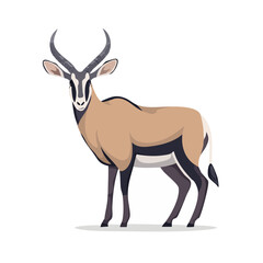 Obraz premium Illustration of standing Roan antelope on black background African wildlife creature