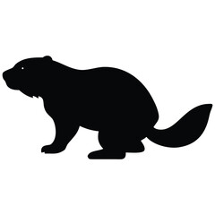 Beaver silhouette vector illustration.