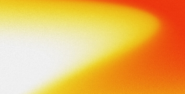 Red grainy background with glowing white and yellow abstract gradient shape, noise texture summer poster layout