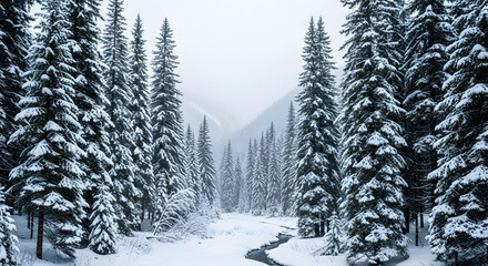 snow covered trees