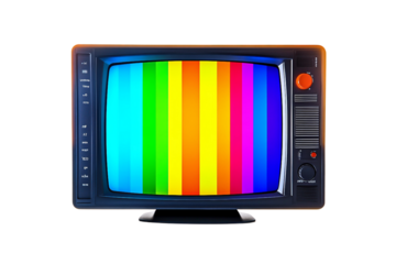Retro TV models isolated on transparent background