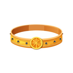 Cartoon Golden Belt with Wheel Buckle and Dark Gems for Costume, Fashion, or Cosplay