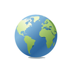 Fototapeta premium Globe illustration showing continents and oceans. Earth icon in a cartoon style.