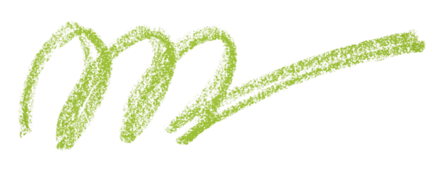 Green colored pencil drawing isolated on transparent background