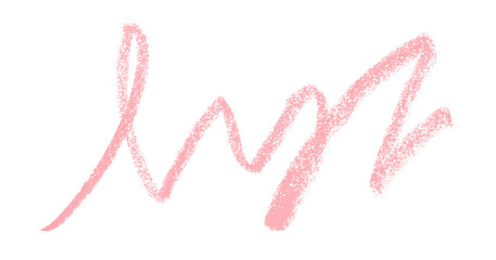 Pink colored pencil drawing isolated on transparent background