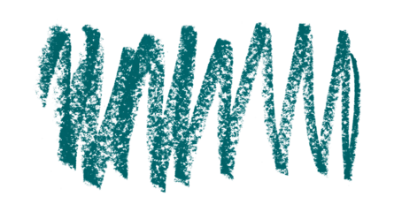 Green colored pencil drawing isolated on transparent background