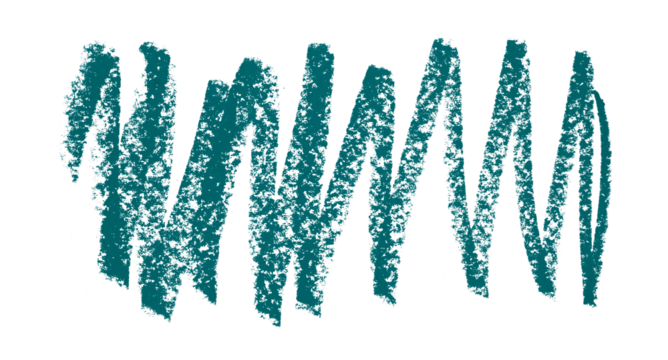 Green colored pencil drawing isolated on transparent background