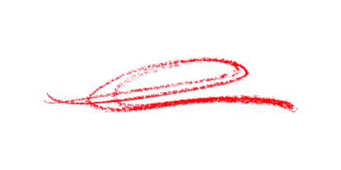 Red pencil hand writing rhythm set on transparent background