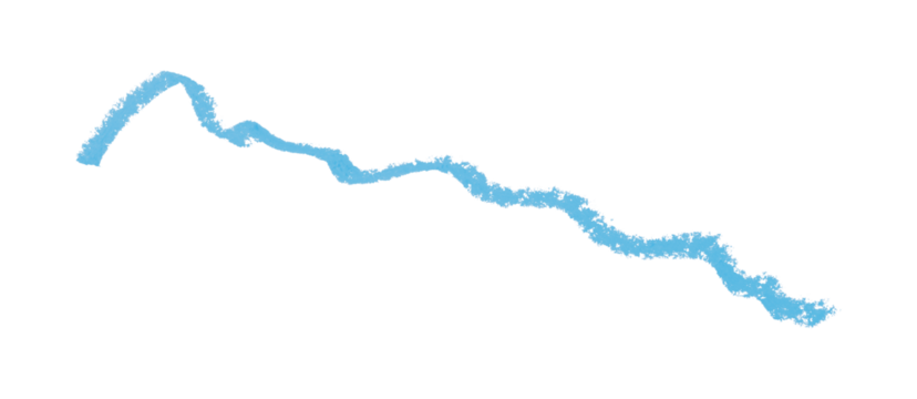 Light blue pencil hand writing strokes set on transparent background.