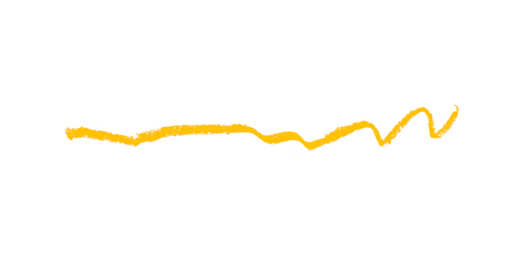 Yellow pencil hand writing rhythm set on transparent background