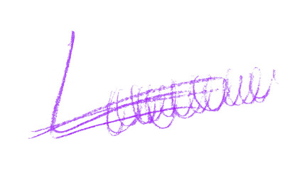 Purple pencil hand writing rhythm set on transparent background
