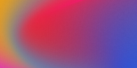 Summer-inspired red yellow blue pink grainy gradient background with glow wave texture, retro abstract banner style