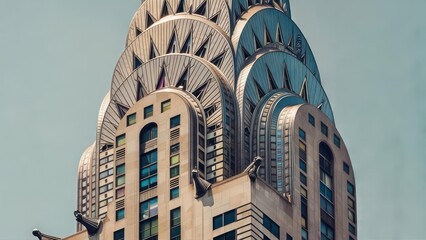 Architectural detail of a skyscraper