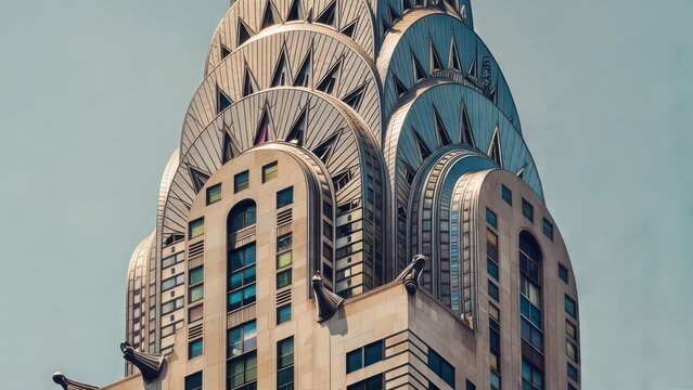 Architectural detail of a skyscraper