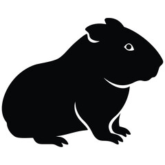Obraz premium Guinea pig silhouette vector illustration.
