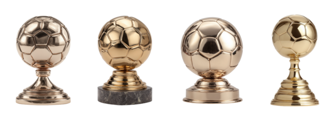 Soccer trophy awards ceremony stadium sports, isolated on transparent background, png set