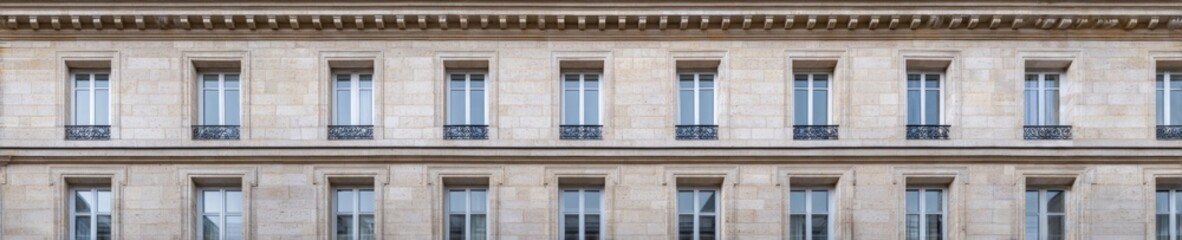 Fototapeta premium Neoclassical facade exuding timeless elegance, symmetrical stone architecture, evoking Bastille Day celebrations and European Heritage Days