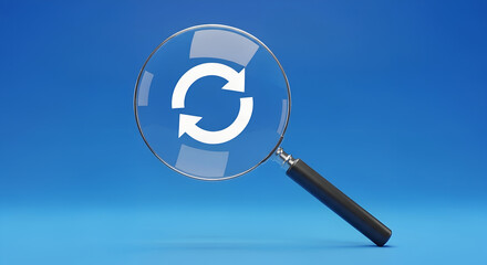 Refresh search update analysis loop magnifying process review cycle zoom check