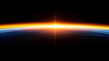 wold ozone day. Celestial horizon with vibrant sunrise and Earth&rsquo;s curvature.
