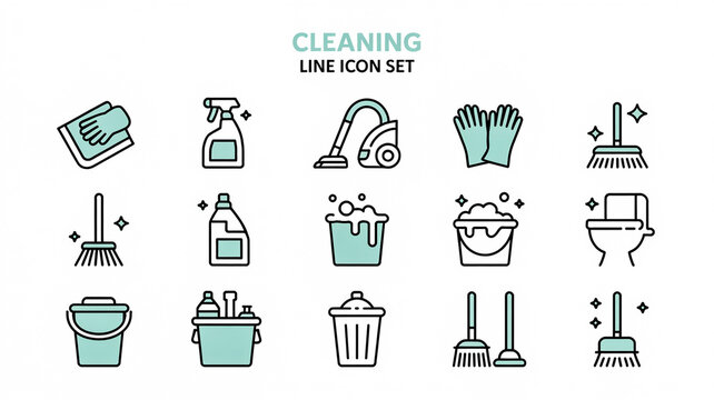 Essential cleaning tools vector set for home hygiene, household chores, and sanitation needs illustration - Powered by Adobe