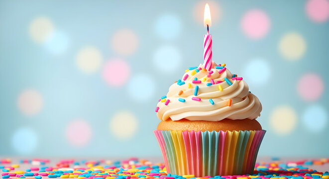 Celebrate your special day with this delicious birthday cupcake, perfect for parties and celebrations, making memories sweeter than ever before!