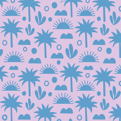 seamless tropical beach pattern