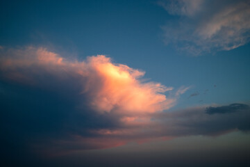 Vibrant sunset sky with dramatic clouds