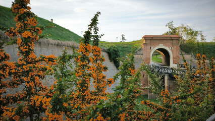 Petrovaradin Fortress in sunny autumn day in November