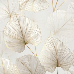 Elegant Delicate Gold Leaf Patterned Design