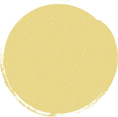 Mint yellow grunge painted circle with rough edges, textured round brush stroke element for abstract design, modern highlight, retro background, and creative graphic decoration.