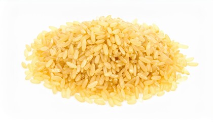 Fototapeta premium High-resolution image of uncooked parboiled rice grains, ideal for culinary, food industry, and agricultural purposes.