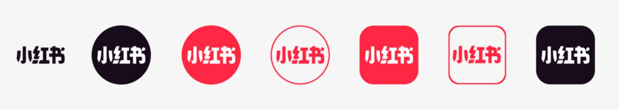 RedNote Vector Logo Set  &ndash; Set of Popular Social Media App Icons on Transparent Background